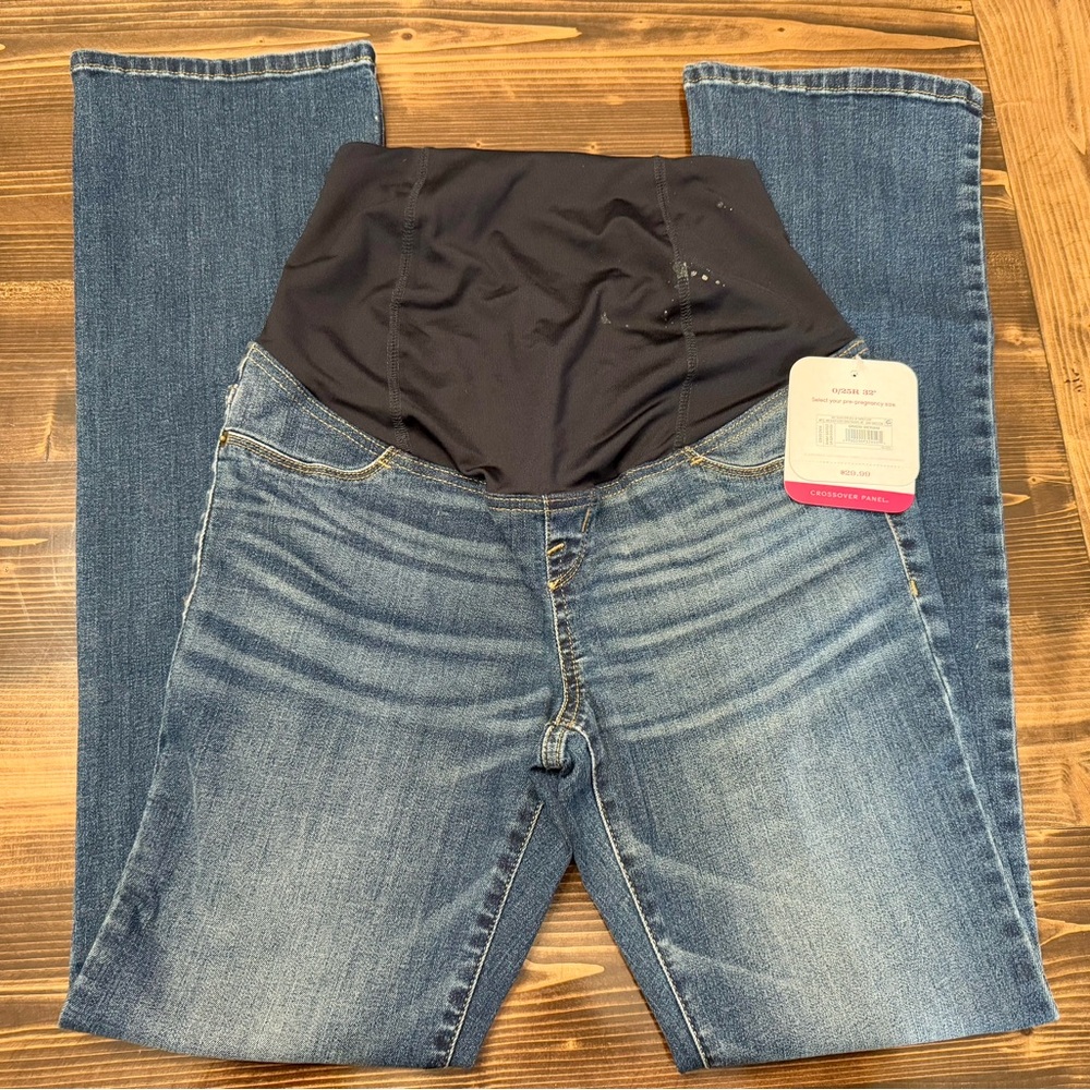 NWT Isabel Maternity Skinny Bootcut Maternity Jeans with Crossover Panel Size 0‎
